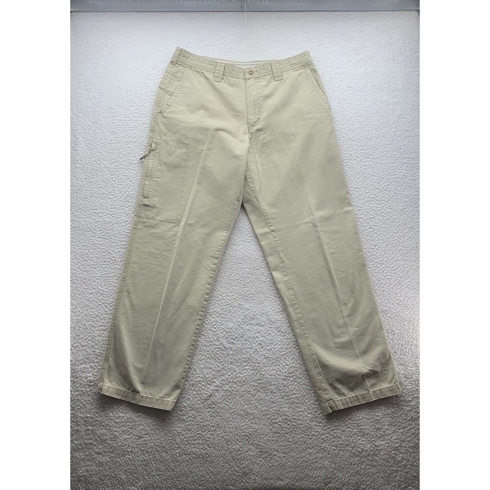 Columbia Cargo Pants Mens 36x32 Canvas Hidden Zip Hiking Camping Outdoors Flaw
